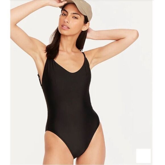 J.Crew one-piece scoop neck full coverage peach swim bathing suit size 12 - Picture 6 of 6